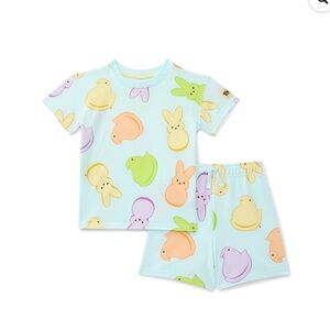 Peeps toddler easter graphic tee and short set size 3T